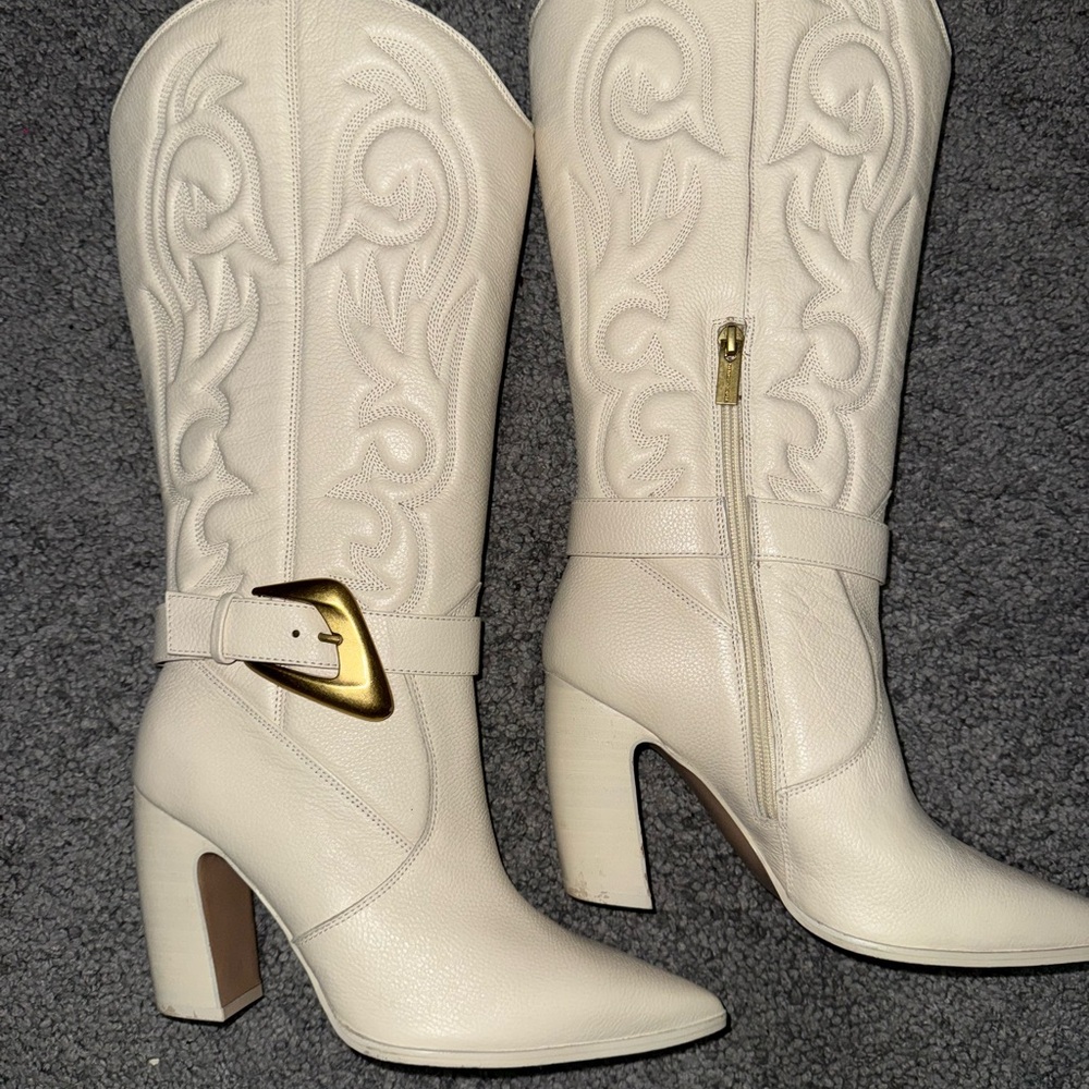 Cream Western  Cowgirl Boots